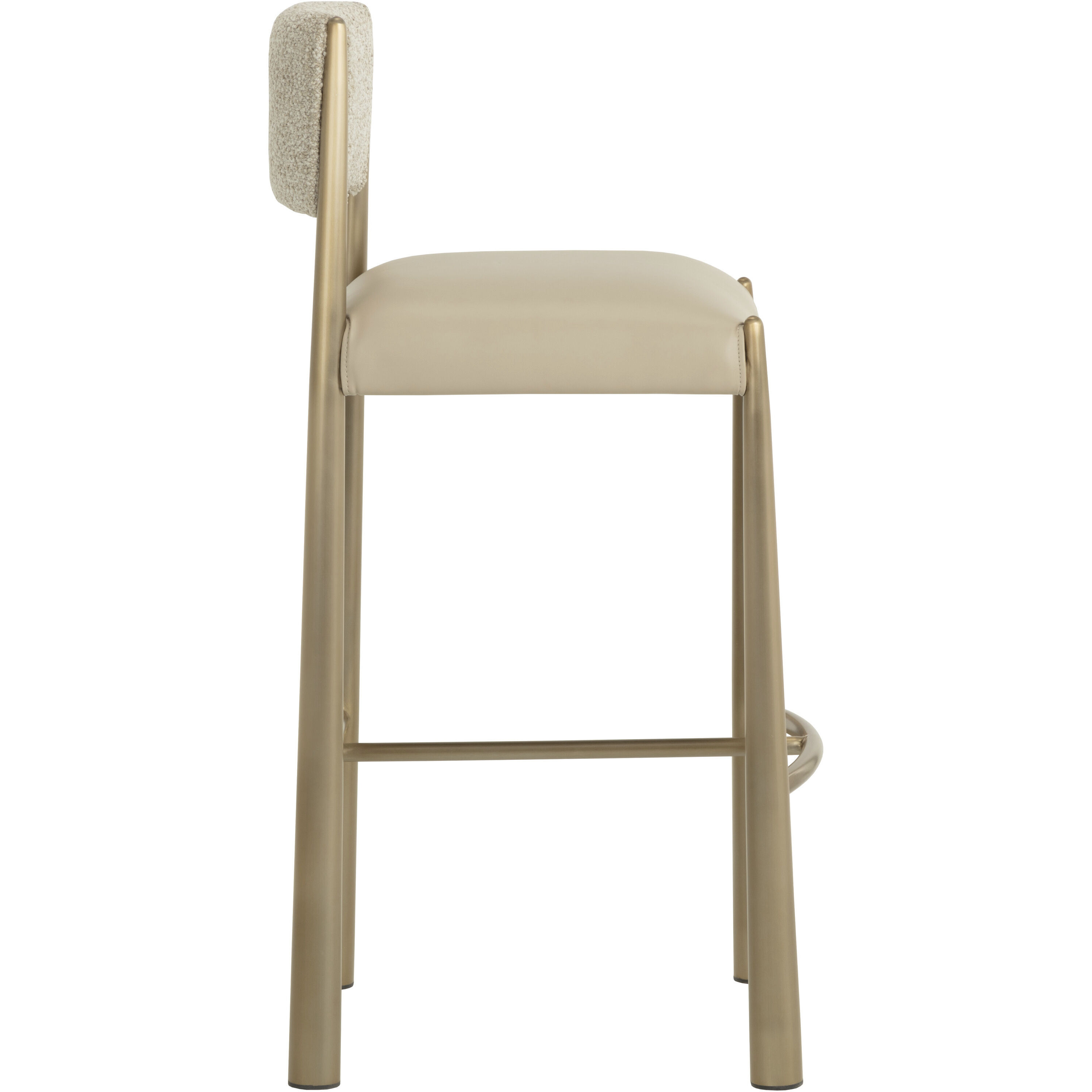 Bayard 40.5 inch Antique Brass / Napa Beige / Santa Cruz Oatmeal Barstool